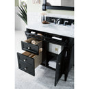 James Martin Brittany 36" Black Onyx Single Vanity with 3 cm Carrara Marble Top 650-V36-BKO-3CAR