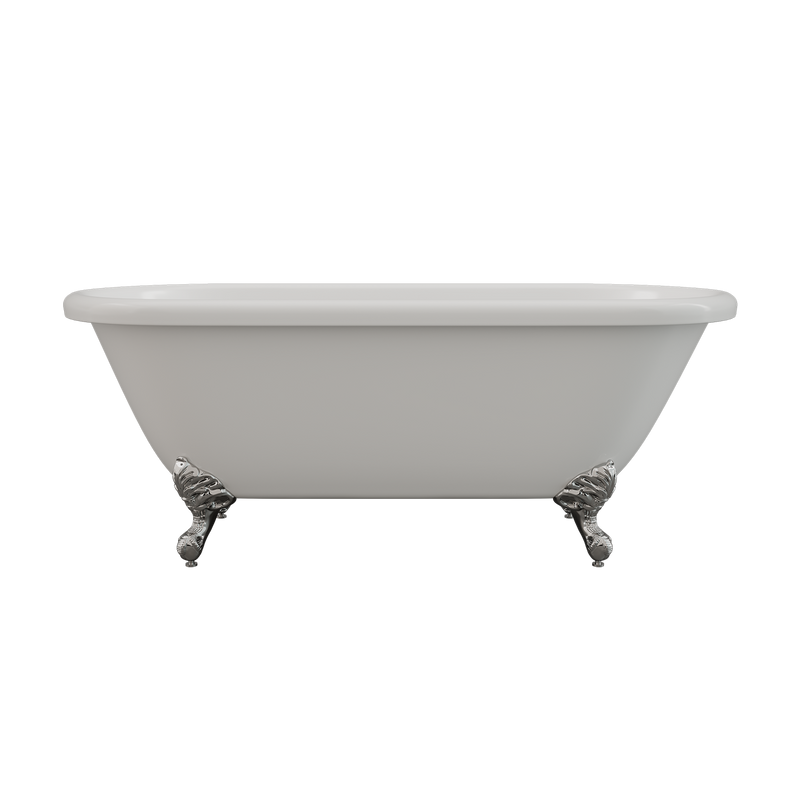 Cambridge Plumbing Acrylic Double Ended Clawfoot Bathtub 60"x30" No Drillings PC Feet