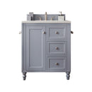 James Martin Copper Cove Encore 30" Single Vanity Silver Gray with 3 cm Arctic Fall Solid Surface Top 301-V30-SL-3AF