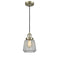 Chatham Mini Pendant shown in the Antique Brass finish with a Clear shade