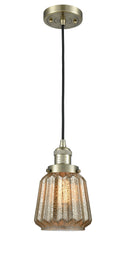 Innovations Lighting Chatham 1-100 watt 6 inch Antique Brass Mini Pendant with Mercury Fluted glass 201CABG146