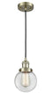 Innovations Lighting Beacon 1-100 watt 6 inch Antique Brass Mini Pendant with Clear glass 201CABG2026