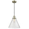 Cone Mini Pendant shown in the Antique Brass finish with a Seedy shade