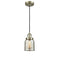 Bell Mini Pendant shown in the Antique Brass finish with a Silver Plated Mercury shade