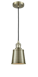 Innovations Lighting Addison 1-100 watt 5 inch Antique Brass Mini Pendant with Brushed Brass Addison shades  201CABM9AB