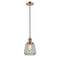 Chatham Mini Pendant shown in the Antique Copper finish with a Clear shade