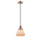 Fulton Mini Pendant shown in the Antique Copper finish with a Matte White shade