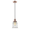 Canton Mini Pendant shown in the Antique Copper finish with a Seedy shade