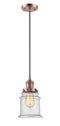 Innovations Lighting Canton 1-100 watt 6 inch Antique Copper Mini Pendant with Seedy glass 201CACG184