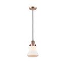 Bellmont Mini Pendant shown in the Antique Copper finish with a Matte White shade