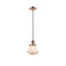 Olean Mini Pendant shown in the Antique Copper finish with a Matte White shade