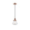 Olean Mini Pendant shown in the Antique Copper finish with a Clear shade