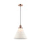 Cone Mini Pendant shown in the Antique Copper finish with a Matte White shade