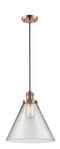 Innovations Lighting X-Large Cone 1-100 watt 12 inch Antique Copper Mini Pendant with Clear glass 201CACG42L