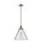 Cone Mini Pendant shown in the Antique Copper finish with a Clear shade