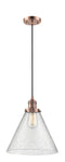 Innovations Lighting X-Large Cone 1-100 watt 12 inch Antique Copper Mini Pendant with Seedy glass 201CACG44L