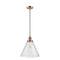 Cone Mini Pendant shown in the Antique Copper finish with a Seedy shade