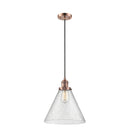 Cone Mini Pendant shown in the Antique Copper finish with a Seedy shade