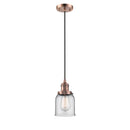 Bell Mini Pendant shown in the Antique Copper finish with a Clear shade