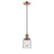 Bell Mini Pendant shown in the Antique Copper finish with a Clear shade