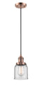 Innovations Lighting Small Bell 1-100 watt 6 inch Antique Copper Mini Pendant with Clear glass 201CACG52