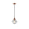 Oxford Mini Pendant shown in the Antique Copper finish with a Clear shade