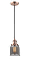 Innovations Lighting Small Bell 1-100 watt 6 inch Antique Copper Mini Pendant with Smoked glass 201CACG53