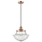 Oxford Mini Pendant shown in the Antique Copper finish with a Seedy shade