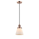 Cone Mini Pendant shown in the Antique Copper finish with a Matte White shade