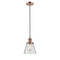 Cone Mini Pendant shown in the Antique Copper finish with a Clear shade