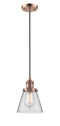 Innovations Lighting Small Cone 1-100 watt 6 inch Antique Copper Mini Pendant with Clear glass 201CACG62