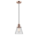 Cone Mini Pendant shown in the Antique Copper finish with a Clear shade