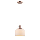 Bell Mini Pendant shown in the Antique Copper finish with a Matte White shade