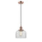 Bell Mini Pendant shown in the Antique Copper finish with a Clear shade