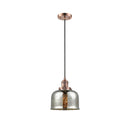 Bell Mini Pendant shown in the Antique Copper finish with a Silver Plated Mercury shade