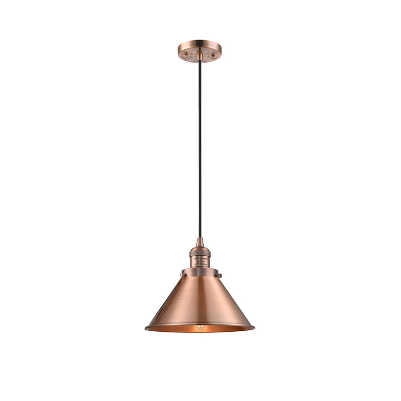 Briarcliff Mini Pendant shown in the Antique Copper finish with a Antique Copper shade