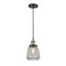 Chatham Mini Pendant shown in the Black Antique Brass finish with a Clear shade