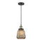 Chatham Mini Pendant shown in the Black Antique Brass finish with a Mercury shade