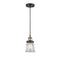 Canton Mini Pendant shown in the Black Antique Brass finish with a Clear shade