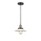 Halophane Mini Pendant shown in the Black Antique Brass finish with a Matte White Halophane shade