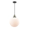 Beacon Mini Pendant shown in the Black Antique Brass finish with a Matte White shade