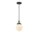 Beacon Mini Pendant shown in the Black Antique Brass finish with a Matte White shade