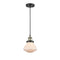 Olean Mini Pendant shown in the Black Antique Brass finish with a Matte White shade