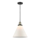 Cone Mini Pendant shown in the Black Antique Brass finish with a Matte White shade