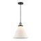 Cone Mini Pendant shown in the Black Antique Brass finish with a Matte White shade