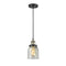 Bell Mini Pendant shown in the Black Antique Brass finish with a Seedy shade