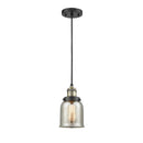 Bell Mini Pendant shown in the Black Antique Brass finish with a Silver Plated Mercury shade