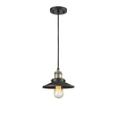 Railroad Mini Pendant shown in the Black Antique Brass finish with a Matte Black shade