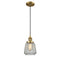 Chatham Mini Pendant shown in the Brushed Brass finish with a Clear shade