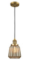 Innovations Lighting Chatham 1-100 watt 6 inch Brushed Brass Mini Pendant with Mercury Fluted glass 201CBBG146